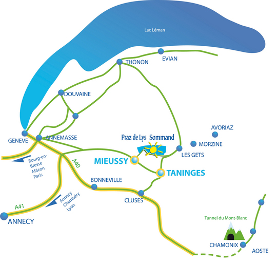 Carte localisation Taninges