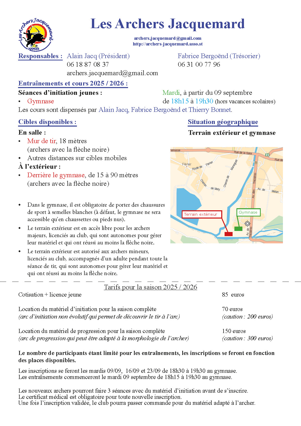 Dossier d'inscription pour les jeunes 