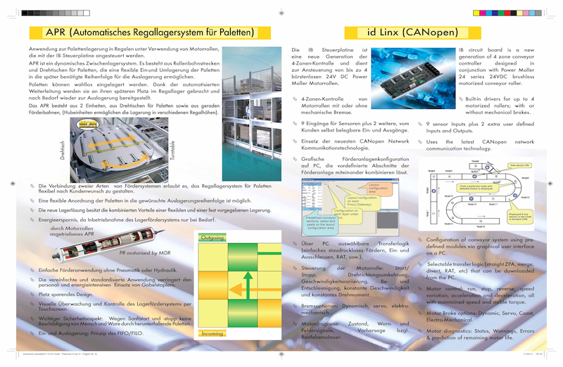 Brochure de présentation d'un convoyeur