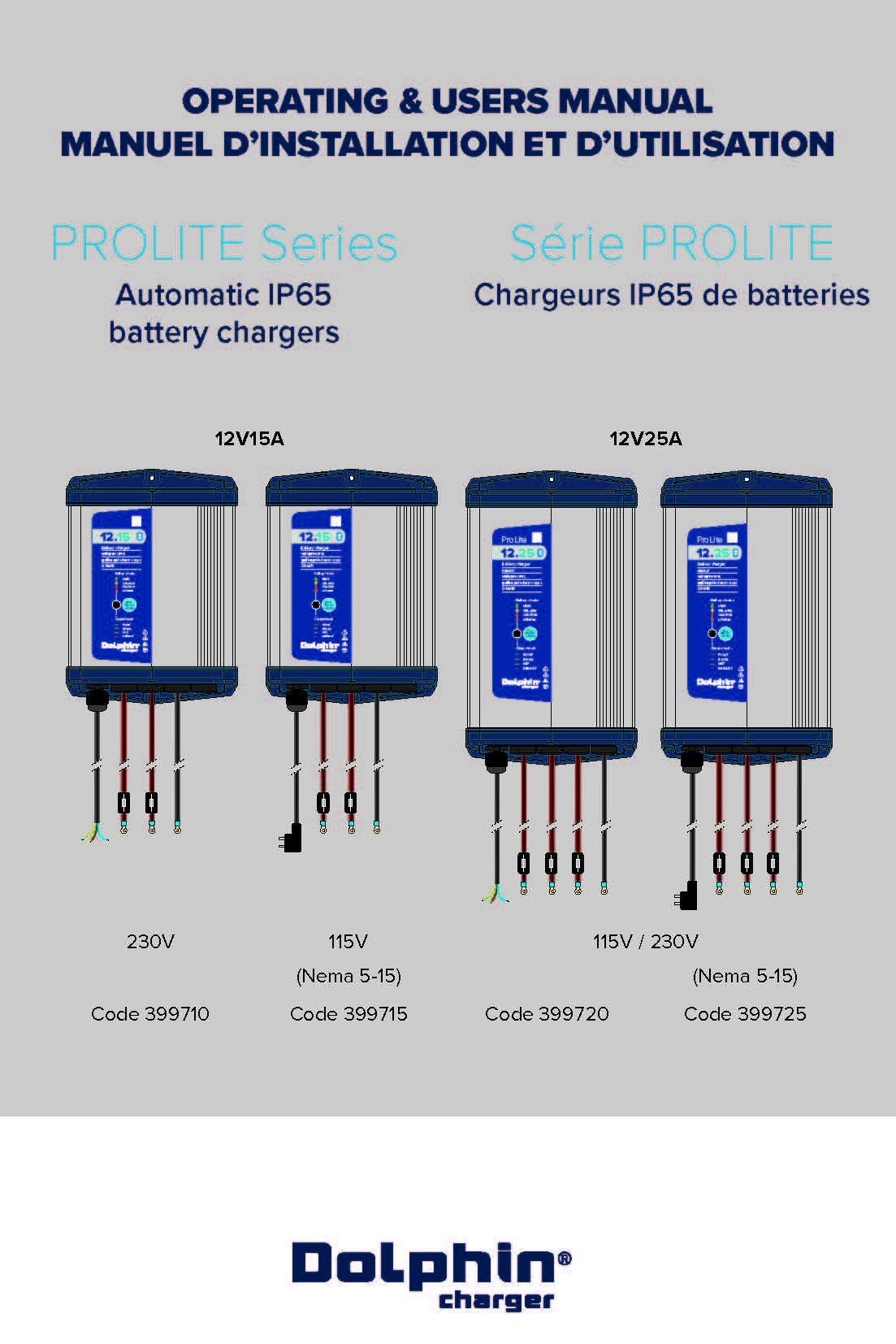 Installation et utilisation du chargeur de batteries Prolite