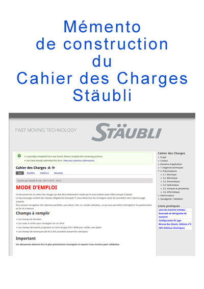 Memento de construction cahier des charges